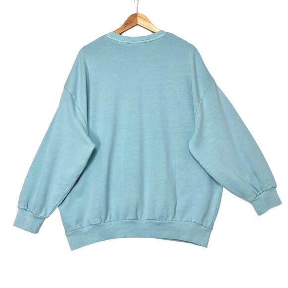 Levis Graphic Prism Crewneck Sweatshirt Sz S Angel Blue Oversized Pullover - Picture 10 of 11